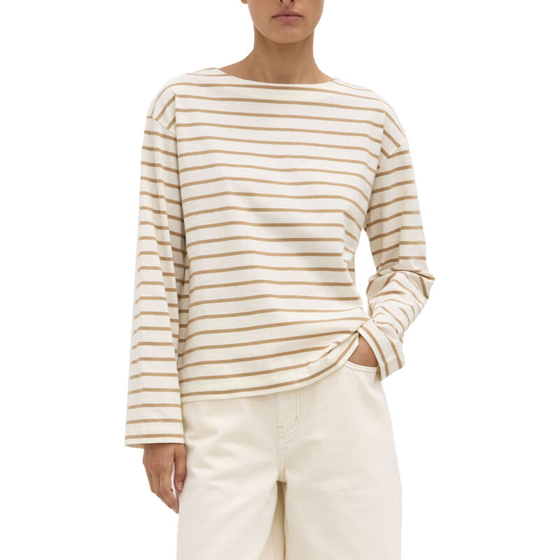 Assembly Label Bonne Long Sleeve Tee White Tan image number 0